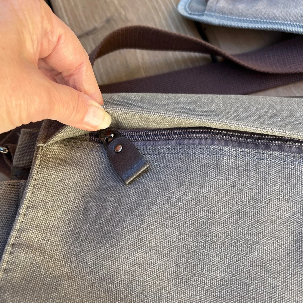 OXA Men's‎ Gray Military Satchel Messenger Bag NWOT